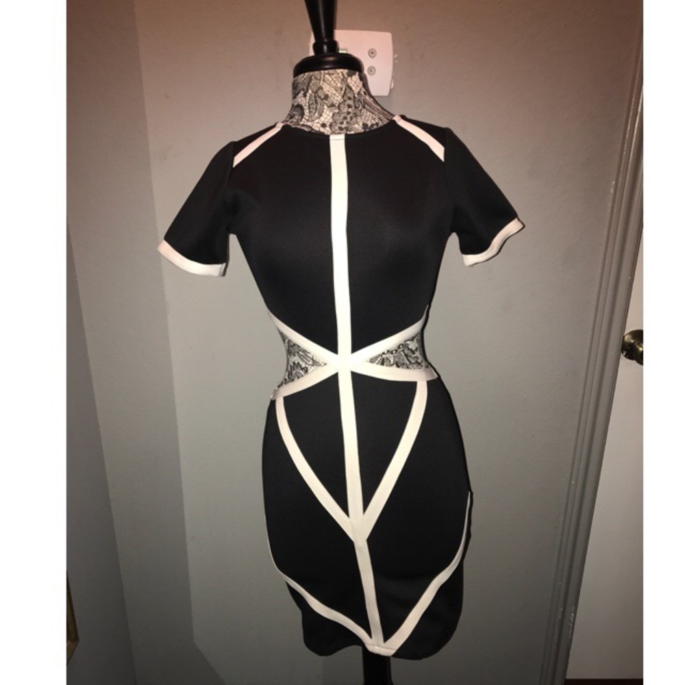 Black and white cut out dress